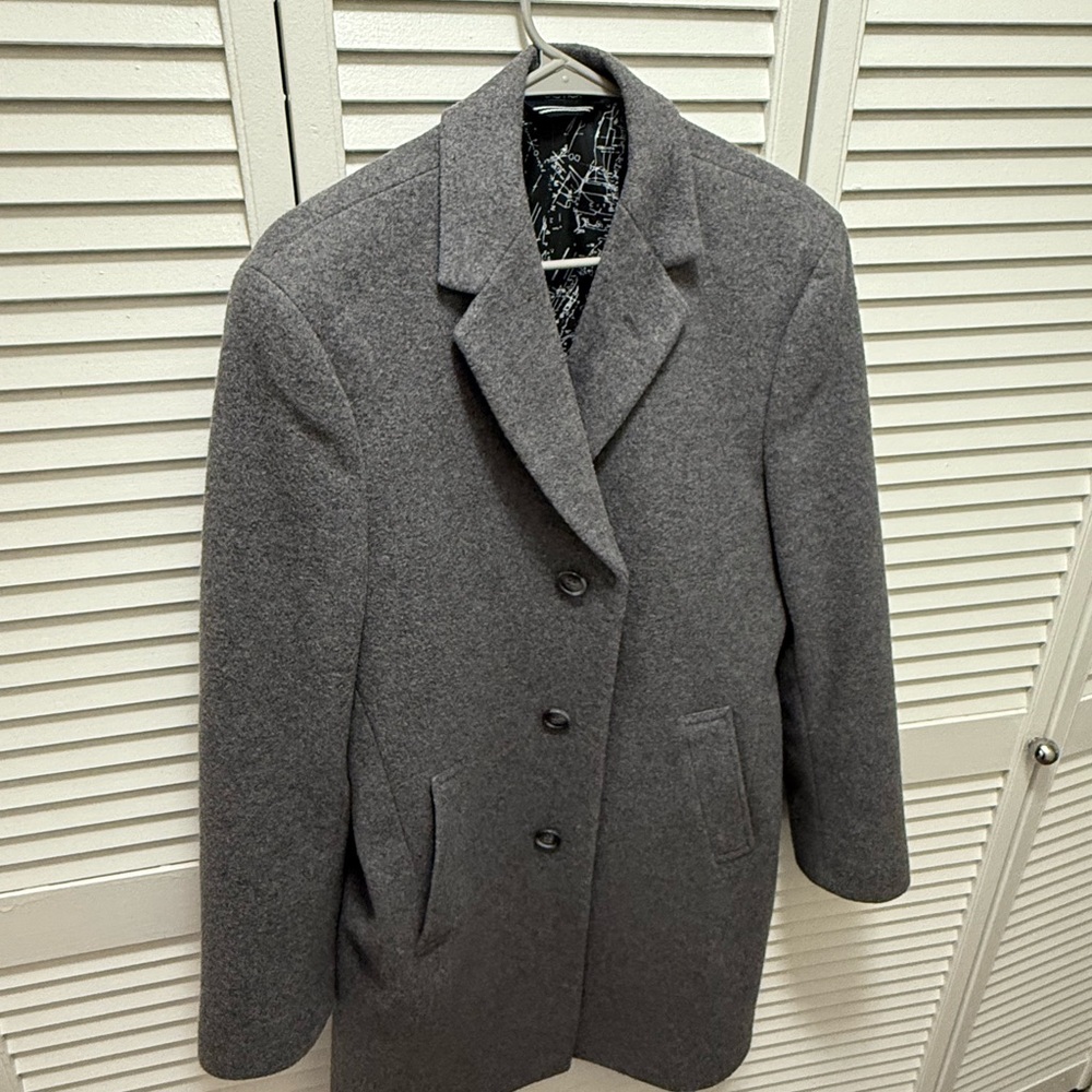 Nautica Men's Charcoal Barge Overcoat